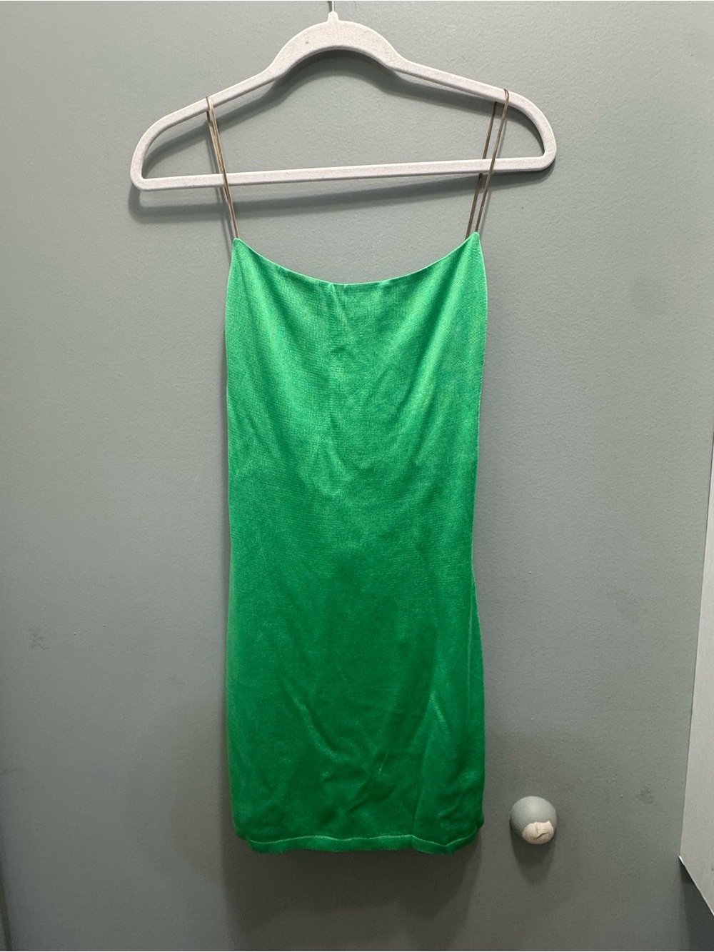 Gauge81 Vibrant Green Satin Dress with Neon Yellow Label